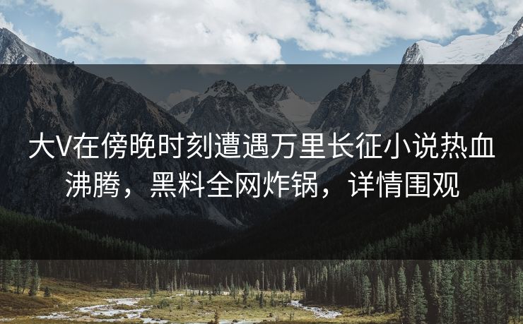 大V在傍晚时刻遭遇万里长征小说热血沸腾，黑料全网炸锅，详情围观