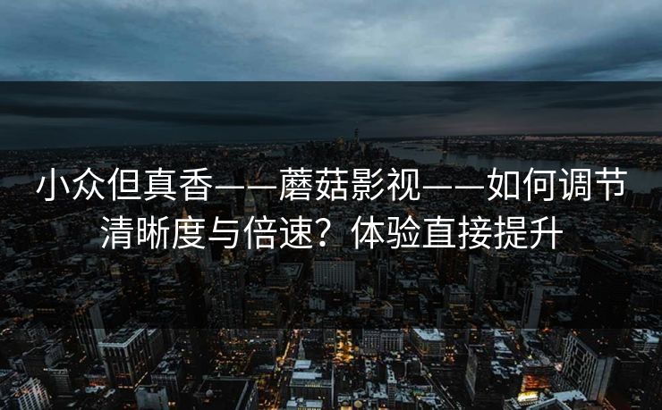 小众但真香——蘑菇影视——如何调节清晰度与倍速？体验直接提升